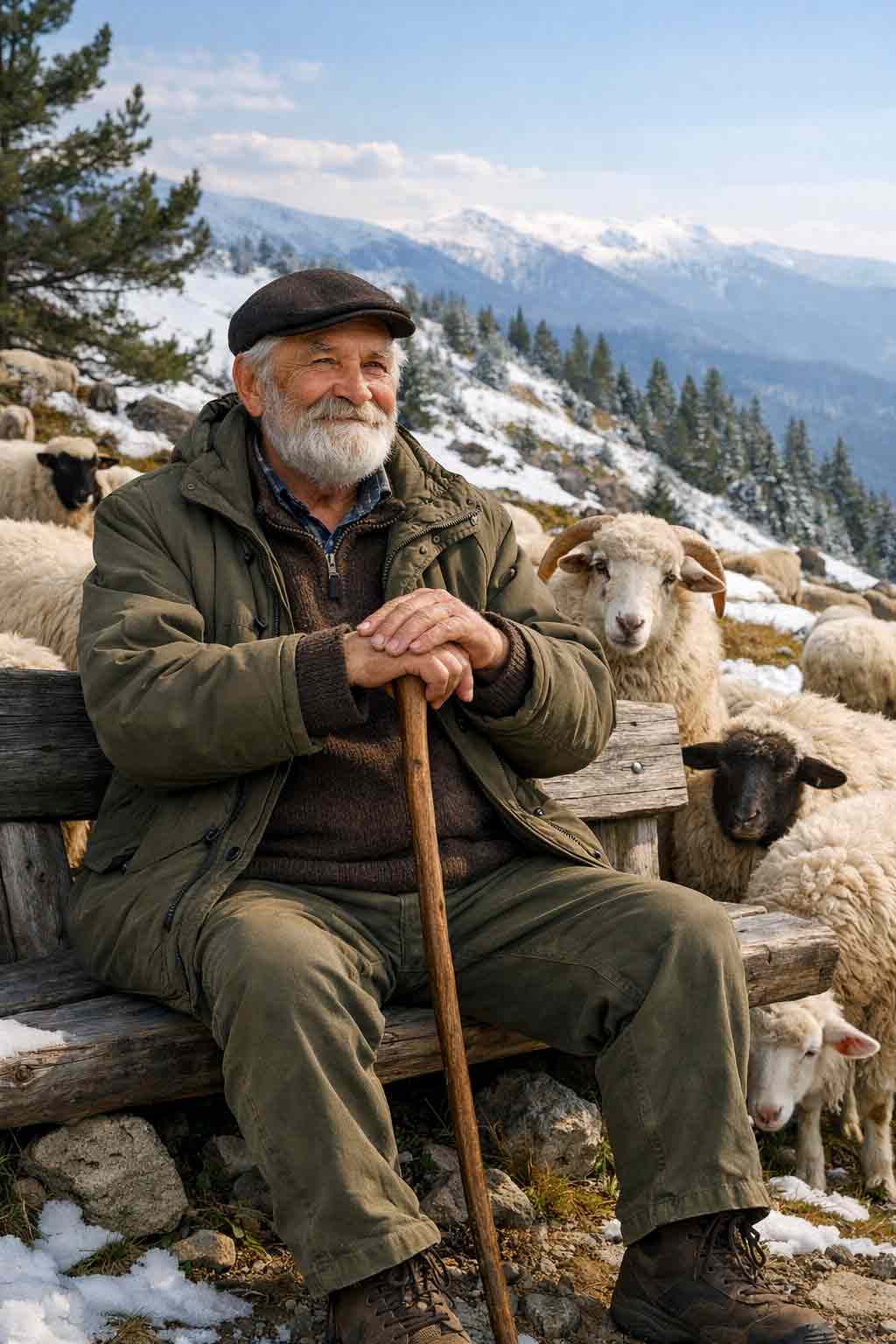 Božidar Stanić na klupi na Staroj planini
